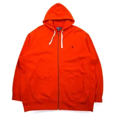 Polo by Ralph Lauren リバースウィーブ ビッグサイズ フルジップパーカー 4XL オレンジ コットン 裏起毛 スモールポニー刺繍