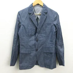 Q■417 エディフィス/EDIFICE 春夏用 コットンテーラードジャケット■紺系【メンズS】MENS/43【中古】