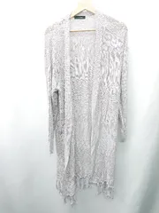 ◇ ⊇ w closet ダブルクローゼット シアー素材 長袖 カーディガン サイズM パープル レディース E  【1409100016260】