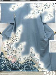 訪問着 友禅 金駒 金彩 冊子文様 橘 萩 正絹 A004 - メルカリ