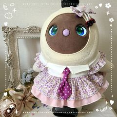 LOVOT ラボット服 【再販】春色のフリフリレースドレス リボン付き