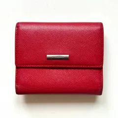 バーバリー　BURBERRY 三つ折り財布　レッド