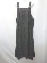 ■ Θ Doux Belle ドゥーベル デニム調 ロング丈 サロペット スカート サイズ表記なし ブラック レディース E  【1507010001533】