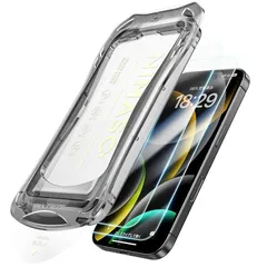 NIMASO ガラスフィルム iPhone 16 Pro 用 強化ガラス 保護フィルム 自動除塵 超簡単貼り付け 耐衝撃 指紋防止 ガイド枠付き 2枚セット アイフォン16 プロ対応（6.3インチ）DSP24I1527 1