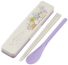 스케이터(Skater) 콤비 세트 젓가락 스푼 세트 스미코구라시 토끼의 주름 18 cm 항균 어른용 일본제 CCS3SAAG-A