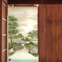 ■SIMON BAKER■のれん「Reminiscence」85x150cm ×5枚セット【日本製】のれん 暖簾 家紋 間仕切り ジブリ トトロ 千と千尋 風景 景色 目隠し スヌーピー ウィリアムモリス【匿名配送らくらくメルカリ便全国送料無料】