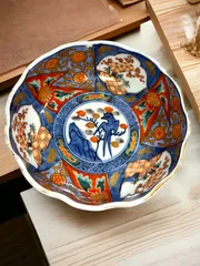 古伊萬里 色絵金彩花鳥蝴蝶紋鉢 古美術品 古伊万里 色絵金彩花鳥蝴蝶紋鉢 古美術品