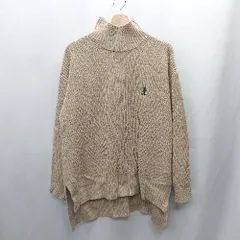 ◇ ⊇ U.S. POLO ASSN. ユーエスポロアッスン ハイネック 長袖 ニット サイズF ベージュ レディース E  【1502030024036】