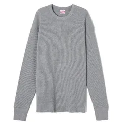 Healthknit ヘルスニット サーマルキングワッフル　クルーネック長袖 H.GRAY Tシャツ 新品