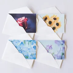 Fragsphere 花のメッセージカード 手のひらサイズ お花4種20枚 レターセット