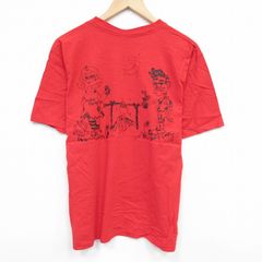 L/古着 半袖 ビンテージ Tシャツ メンズ 00s キャンプ コットン クルーネック 赤 レッド 25aug28 中古