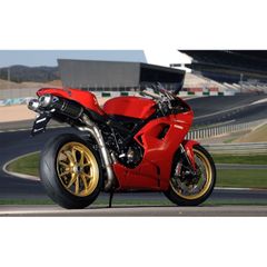 絵画風 壁紙ポスター (はがせるシール式) ドゥカティ スーパーバイク 1198 2011年 DUCATI バイク キャラクロ DSPB-010W2 (ワイド版 603mm×376mm) ＜日本製＞ ウォールステッカー お風呂ポスター