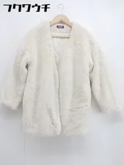 ■ ANAP アナップ フェイクファー ノーカラー 中綿 コート ジャケット サイズF ライトベージュ系 レディース  【中古】 【1106110010287】