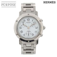 エルメス HERMES クリッパー クロノグラフ CL1.310 ヴィンテージ レディース 腕時計 デイト クォーツ Clipper 90291817