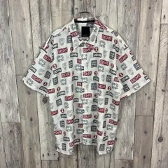 SEAN JOHN ショーンジョン ロゴ 総柄 半袖 ドレス シャツ XLのサムネイル