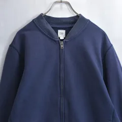 00s〜 GAP ギャップ フルジップ スウェット リブブルゾン 無地 ジャケット ヴィンテージ フェードネイビー アウター ビンテージ USA アメリカ古着 メンズ Lサイズ