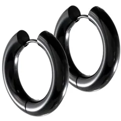 メンズ リングピアス 太め フープ リング フープピアス ステンレス 両耳 INTERNATIONAL] 2個セット 幅5mm [SEIYA 18G