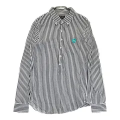 サイズ：4 PEARLY GATES パーリーゲイツ  長袖ポロシャツ ボタンダウン ストライプ柄 ホワイト系 [240101379527]# ゴルフウェア メンズ ストスト