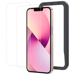 【人気商品】iPhone13 mini 用 ガラスフィルム 保護 フィルム 液晶画面保護 強化ガラス NIMASO ガイド枠付き 2枚セット NSP21H289