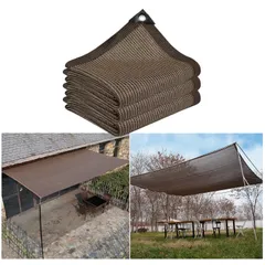 Size:2m*5m_Color:コーヒー色 MASTORE 遮光ネット 2x5m サンシェード ベランダ 高密度ポリエチレン 日除け オーニング シェード UVカット 取り付けも簡単 バルコニー カーテン 庭 フェンス 日除けも風通しも両立 (コーヒー色)