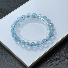 上品 EU製 ★ブルートパーズ★ブレスレット パワーストーン 天然石 綺麗 お守り ギフト 8.7-9.1mm ZB8171