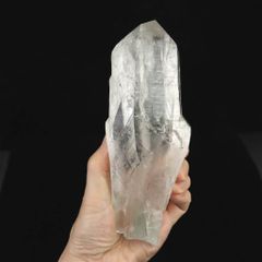 ブラジル産 レムリアン水晶 原石 約25cm ヘマタイト内包 大型 台座付き