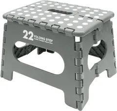 【迅速発送】トレードワン(TRADE ONE) 踏み台 折りたたみ椅子 ステップ 耐荷重150kg 高さ22×幅32×奥行25cm 室内・屋外 チェア アウトドア キャンプ 洗車 セノ・ビー LG22 ダークグレー 30758