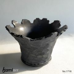 黒釉　植木鉢　8号　古代の華　No.1716