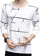 [エンプティオ] ロングスリーブ 長袖 シャツ カットソー メンズ ノンアイロン クルーネック tシャツ uネック 丸首 ネック ミリタリー ストリート ロック メタル ラッパー お洒落 和柄 サラサラ 総柄 速乾 細身 アジアン ア [オフホワイト] [L]