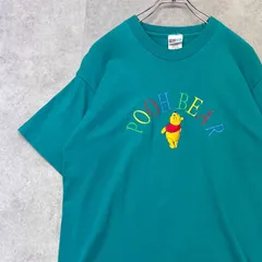 くまのプーさん　USA製　90s　半袖　刺繍　ヴィンテージTシャツ　古着　グリーン　L
