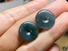 RS9-20 糯氷種 氷深灰藍 玉壁 平安守り 天然ドグアテマラ産 A貨 本翡翠 ルース ネックレス