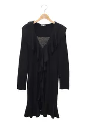 トゥービーシック W5F10-646-09 ロングカーディガン Ⅱ ブラック フリル IT7NBN8FRQH3