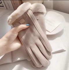 あっかい♡ 手袋 レディース ベージュ　秋冬 おしゃれ かわいい 暖かい スマホ タブレット 手ぶくろ 防寒 防風 保温 裏起毛 寒さ対策 黒 ファー ボア 手首 スマホ手袋 人差し指 5本指 通勤 通学 プレゼント ギフト 誕生日 クリスマス シンプル