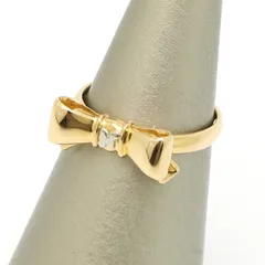 値下げ済最終価格☆ニナリッチリボン指輪ルビー18金イエローゴールド