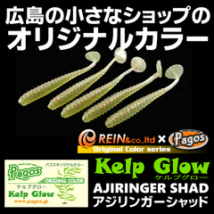 ２枚セット　レイン REINS アジリンガーシャッド　ケルプグロー　パゴスオリカラ　アジングワーム　メバリングワーム　メバルワーム