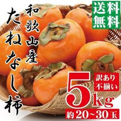 柿 たねなし柿 和歌山県産 訳あり 平核無柿 5kg 脱渋処理済 ※発送開始予定日:10月上中旬