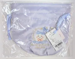 ちいかわ×Maison de FLEURコラボ 刺繍巾着 ハチワレ サックス ポーチ 小物入れ