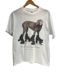 ヴィンテージ vintage 90’s 90年代 FRUIT OF THE LOOM ウィリアムウェグマン William Wegman 犬 フォト 写真家 アートT アメリカ製 MADE IN USA Tシャツ ホワイト Mサイズ 101MT-4171