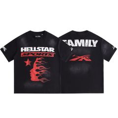 ヘルスター Hellstar Studios Classic Logo Short Sleeve Tee Shirt Washed Black 半袖 Tシャツ ゆったり ユニセックス 並行輸入品 ブラック S M L XL