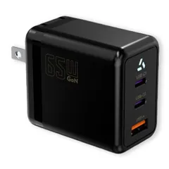 USB-C充電器 65W PD充電器 アダプター GaN 65W 充電器 3ポート USB type-c ACアダプター USB-C 急速充電器 GaNII窒化ガリウム PPS規格対応 折り畳み式