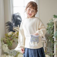 【アイボリー】ネコポシェットトレーナー TAK キッズ キャサリンコテージ