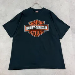 Harley Davidson　ハーレーダビッドソン　シールドロゴ　両面　00s　フロリダ　ワニ　アリゲーター　トップス　半袖　Tシャツ　古着　ブラック　黒　XL