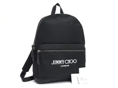 ■極美品■ JIMMY CHOO ジミーチュウ ウィルマー ナイロン リュックサック バックパック デイパック ブラック系 FL0731のサムネイル
