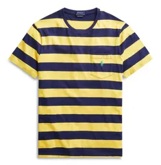 ポロ ラルフローレン ボーダーTシャツ  スリムフィット YELLOW/NAVY