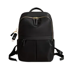 [CARRY ALL BEFORE ONE] PCリュック レディース リュック ビジネスリュック 軽量 大容量 無地 A4 14インチPC対応 きれいめ 独立PCポケット 背面ポケット キャリーオン トラベルボトル付き 撥水・耐傷加工 多機能  [ブラック]