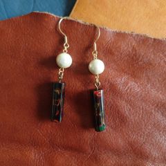 ◎伝統工芸 津軽塗◎ハンドメイド イヤリング/ピアス