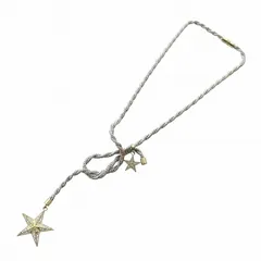 マックスマーラ MAX MARA ネックレス アクセサリー ラインストーン スター 星 編み込み シルバー色 ゴールド色 ■GY18 /MQのサムネイル