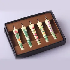 ちび絵ろうそく 7cm 5本入り ／ チューリップ すずらん ハス ひまわり ラベンダー 手描き 越後 新潟県 蝋燭 和柄 絵ろうそく 小池ろうそく店【メール便】