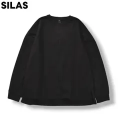 サイラス SILAS エンボス 立体ロゴ ドロップショルダー クルーネック スウェット トレーナー ビッグシルエット ストリート L ブラック メンズのサムネイル