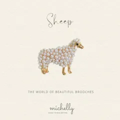 ブローチ ひつじ パール ストーン ゴールド シルバー かわいい シンプル アクセント おしゃれ ギフト プレゼント バッグ ジャケット ストール